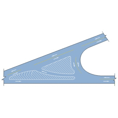 Y形路口导流线